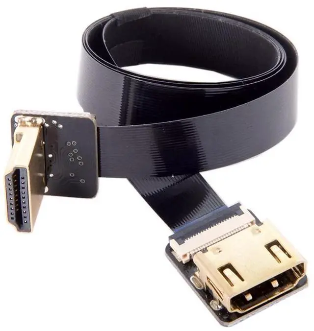 Alt view image 2 of 7 - CYFPV Up Angled 90 Degree HDMI Male to Female FPC Flat Cable for HDTV Multicopter Aerial Photography