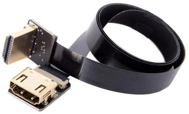 Alt view image 3 of 7 - CYFPV Up Angled 90 Degree HDMI Male to Female FPC Flat Cable for HDTV Multicopter Aerial Photography