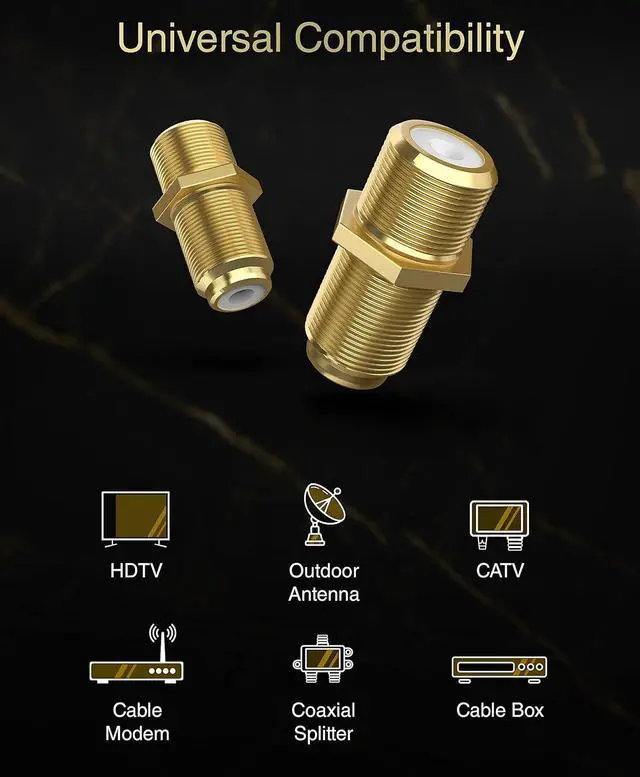 Alt view image 6 of 7 - Coaxial Coupler (5 Pack) - Cable Connectors for Coaxial Cable Extension F81 Extension Adapter - Works with HDTV Antenna Cable Modem Coaxial Splitter CATV