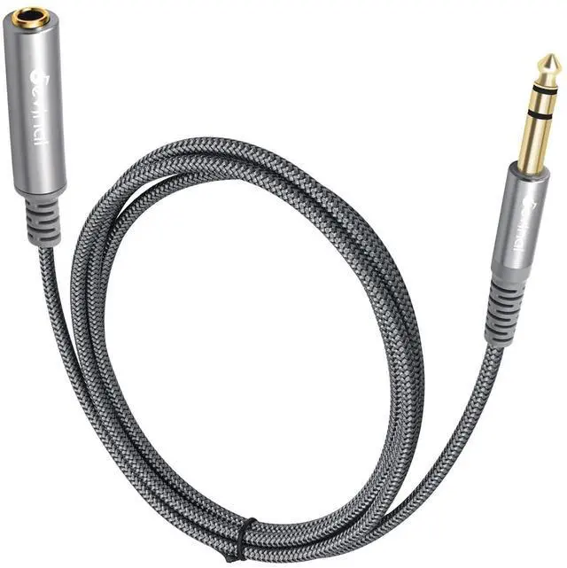 Main image of 1/4 inch Headphone Extension Cable 6.35mm TRS Male to Female Stereo Cord Quarter Inch Guitar Cable Extender 6ft (2 Meters)