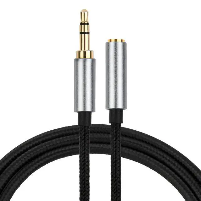 Alt view image 2 of 7 - 2-Pack 4.9ft/1.5m 3.5mm TRS Male to Female Headphone Extension Cable Aux Cord Extender Audio Jack Extender for Headphones iPhone iPad Smartphones Tablets Laptops Media Players - Black