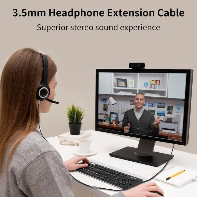 Alt view image 7 of 7 - 2-Pack 4.9ft/1.5m 3.5mm TRS Male to Female Headphone Extension Cable Aux Cord Extender Audio Jack Extender for Headphones iPhone iPad Smartphones Tablets Laptops Media Players - Black