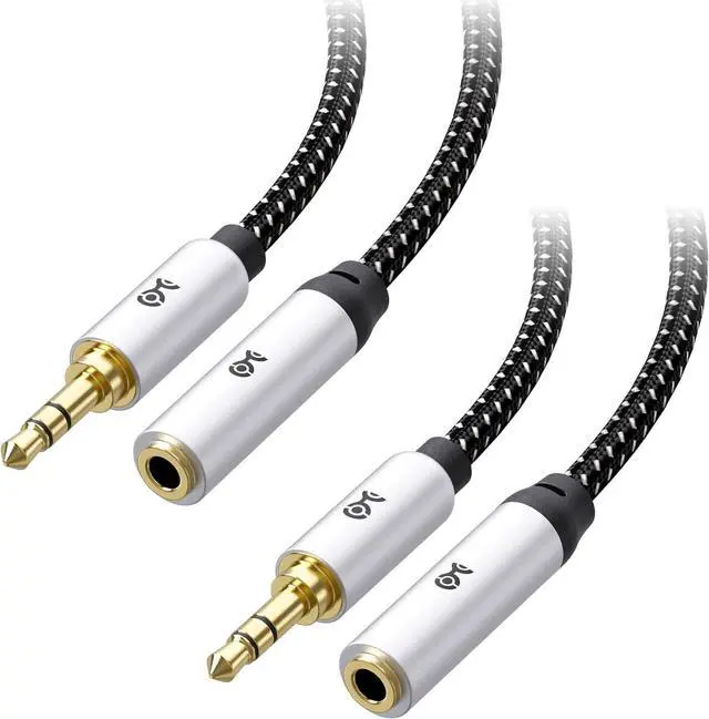 Main image of 2-Pack Headphone Extension Cable - 10ft 3.5mm Extension Cable Aux Cord Extender Black