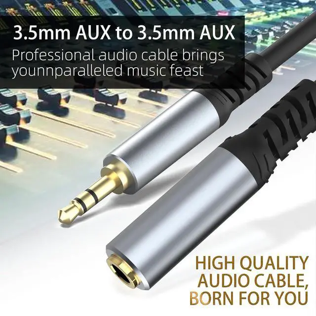 Alt view image 5 of 6 - Headphone Extension Cable (1M/3.3FT) 3.5mm Aux Jack Audio Extension Cable Male to Female 24K Gold Plated Hi-Fi Sound Stereo Aux Extender Cord for Headset iPhone iPad Smartphones Tablets & More