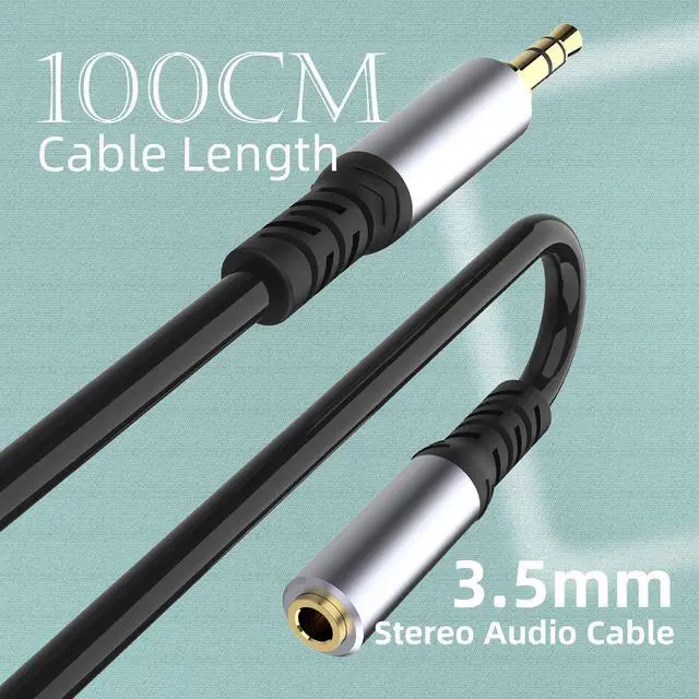 Alt view image 6 of 6 - Headphone Extension Cable (1M/3.3FT) 3.5mm Aux Jack Audio Extension Cable Male to Female 24K Gold Plated Hi-Fi Sound Stereo Aux Extender Cord for Headset iPhone iPad Smartphones Tablets & More