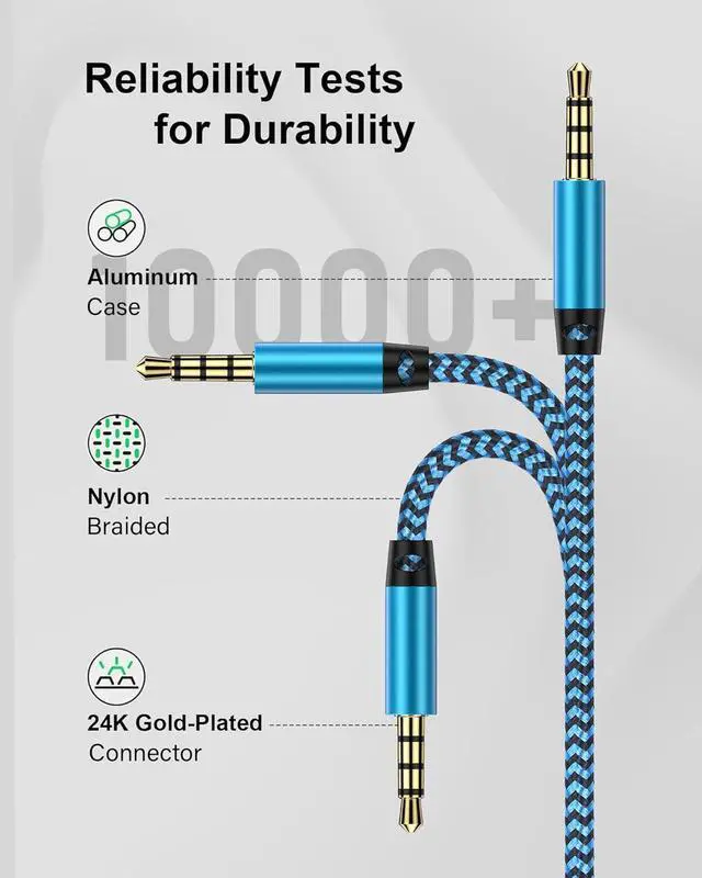 Alt view image 2 of 7 - Headphone Extension Cable 6FT 3.5mm Aux Cord Extender for Headset TRRS 4-Pole Male to Female Auxiliary Stereo Audio Adapter Extended Wire with Microphone for iPhone iPad Tablets PC Media Player