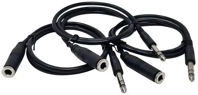 Main image of 3 Pack 3 Foot 1/4 Inch Stereo Headphone Extension Cables
