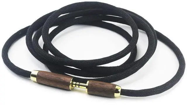 Alt view image 4 of 5 - 4.4mm Male to 4.4mm Female Balanced Headphone Audio Adapter Cable Extension Cord 6N OCC Copper Single Crystal Silver Plated Wire Walnut Wood Shell 1.5meters/4.9ft