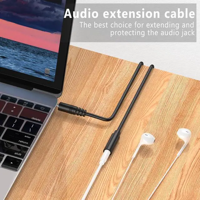 Alt view image 7 of 7 - Headphone Extension Cable 4 Pole TRRS 3.5mm Extension Audio Cord Male to Female Stereo Audio Cable for Headset iPhone iPad Smartphones Tablets Media Players and More (3.3ft)