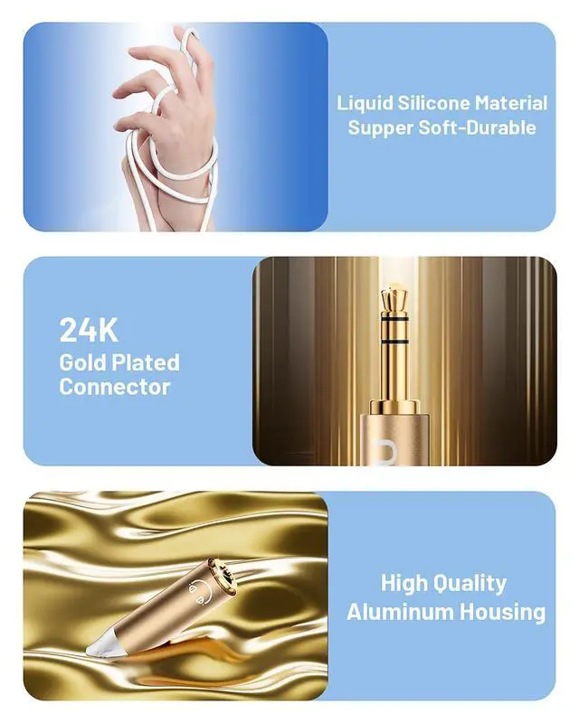 Alt view image 2 of 7 - Headphone Extension Cable 3.5mm Extension Gold Plated Aux Extension Cable Audio Stereo Jack Male to Female Compatible with iPhone iPad Tablets Media Players-4FT