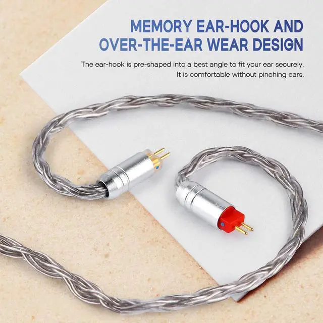 Alt view image 6 of 7 - Tripowin Zonie IEM Cable 16 Core Silver Plated Earphone Upgraded Cords 1.25m SPC in Ear Monitor Cable for ZS10 PRO 2 AS10 PRO ZSN PRO X Waner SIMGOT EM6L(Recessed 2pin 3.5mm)(Grey)