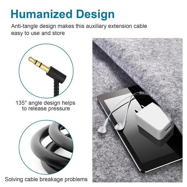 Alt view image 5 of 7 - Headphone Extension Cable Compatible with  QuietComfort QC45 QC35II QC35 QC25 NC700 Headphones 3.5mm Male to Female Stereo Audio Cable for Phone PS4 Switch Tablets (4ft)