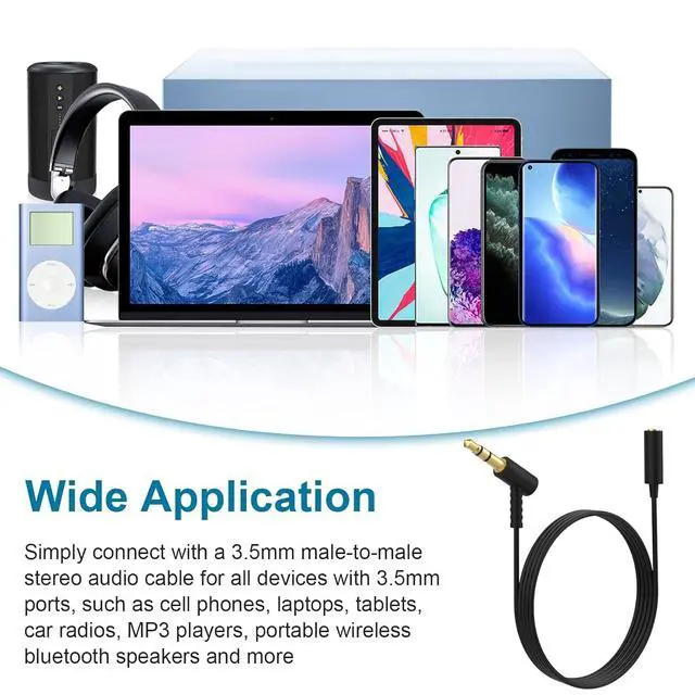 Alt view image 7 of 7 - Headphone Extension Cable Compatible with  QuietComfort QC45 QC35II QC35 QC25 NC700 Headphones 3.5mm Male to Female Stereo Audio Cable for Phone PS4 Switch Tablets (4ft)