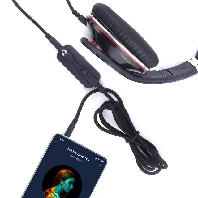 Alt view image 6 of 7 - 3.5mm Headphone Extension Cable with Volume Control and Mute Male to Female Audio Cable Cord Compatible with  700 QC45 QC35 II Sony MDR-XB920 WH-1000XM3 Headphones 5Ft