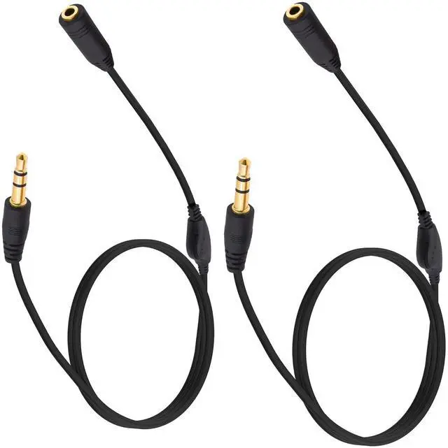Main image of 3.5mm Headphone Extension Cable with Volume Control Adjustment 3.5mm Male to Female TRS Stereo Audio Extension Cord Wire for Headset Smartphones Tablets-1.2M/3.9FT-2Pcs