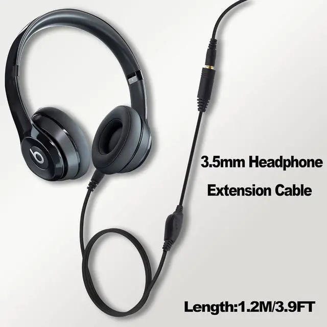 Alt view image 2 of 7 - 3.5mm Headphone Extension Cable with Volume Control Adjustment 3.5mm Male to Female TRS Stereo Audio Extension Cord Wire for Headset Smartphones Tablets-1.2M/3.9FT-2Pcs