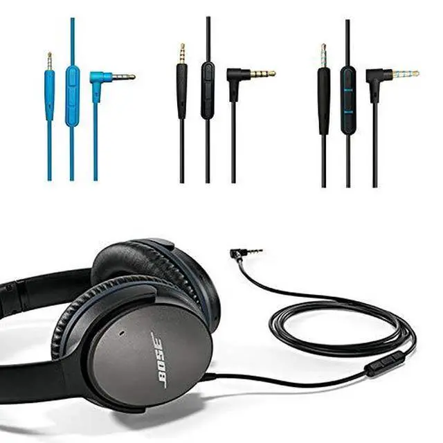 Alt view image 4 of 6 - Replacement Audio Cable Cord Extension Wire for  QuietComfort QC25 QC35 Headphones with in line Mic Volume Control (Black)