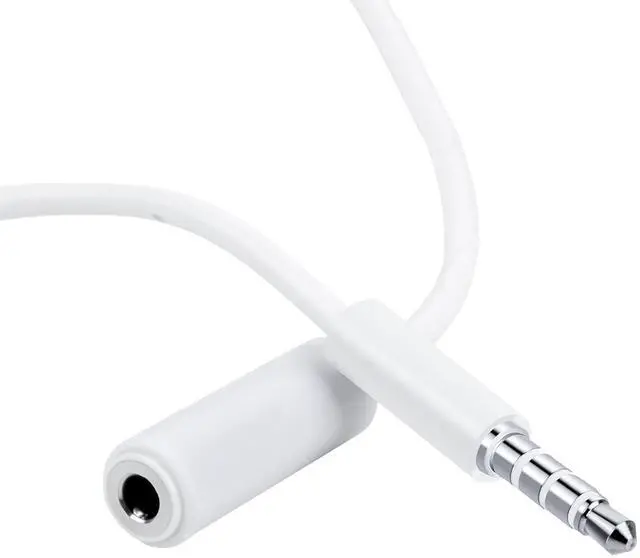 Alt view image 3 of 6 - 2-Pack 3.5mm 4-Pole Male to Female Auxiliary Extension Audio Stereo Cable Cord for Headphones  iPad iPhone iPod  Galaxy Android MP3 Players -White (3.3 Feet)