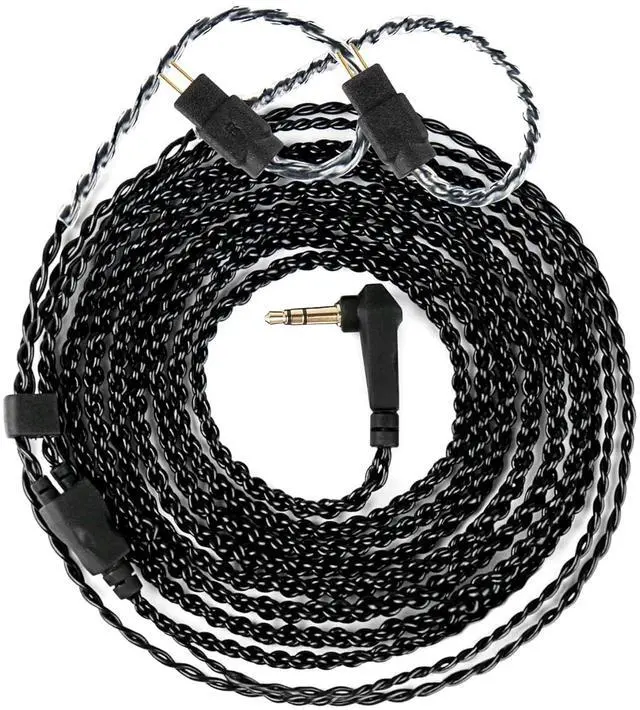 Main image of 2 Meter 2 Pins in Ear Monitor Cable CCA CRA IEM Extension Headphone Cable Cords for EDX PRO/Castor/KZ ZS10 PRO/ZAR/ZAX/ZAS/AS16/ZSNPRO CCZ 4N OFC Silver-Plated Wire (Inky 2Pins 0.78mm 3.5mm Plug)