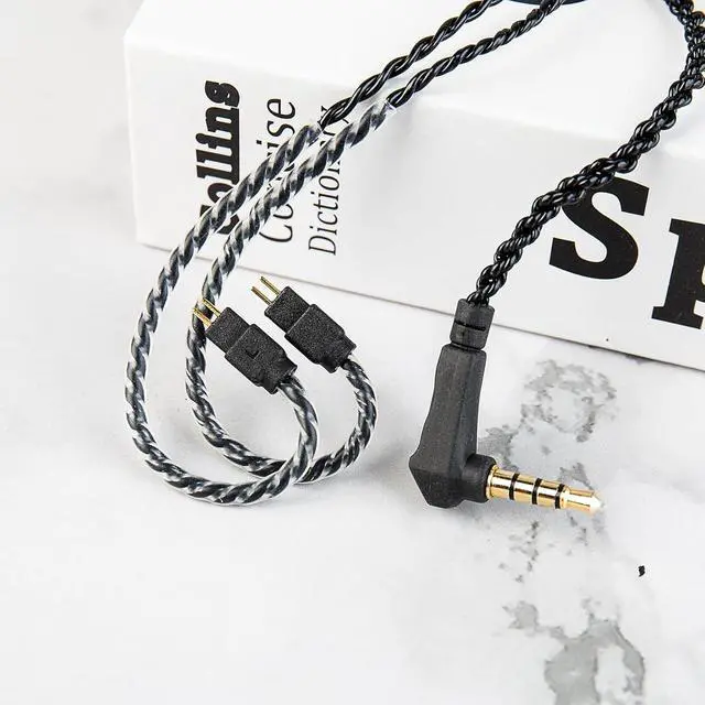 Alt view image 3 of 5 - 2 Meter 2 Pins in Ear Monitor Cable CCA CRA IEM Extension Headphone Cable Cords for EDX PRO/Castor/KZ ZS10 PRO/ZAR/ZAX/ZAS/AS16/ZSNPRO CCZ 4N OFC Silver-Plated Wire (Inky 2Pins 0.78mm 3.5mm Plug)