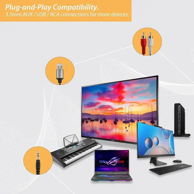 Alt view image 5 of 7 - 20Ft Extra Long Cord Headphones for TV & PC with Volume Control Wired TV Headset with Extension Cable 3.5mm Aux Jack with USB & RCA Adapters for More TVs Senior Friendly