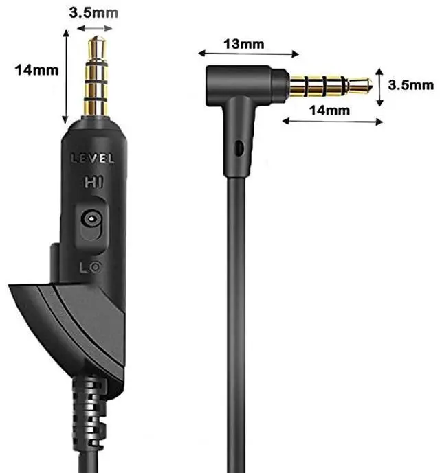 Alt view image 4 of 7 - Replacement Audio Cable Cord Extension Wire Compatible with  QuietComfort 15 QC15 Quiet Comfort 15 Headphones