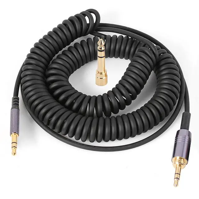 Alt view image 2 of 7 - Solo3 Coiled Audio Cable Compatible with Dre Beats Solo4 Solo PRO Studio3 Marshall Major3 Major4 Headphones 3.5mm Extension Cords with 6.35mm Adapter(4.2ft-14ft)