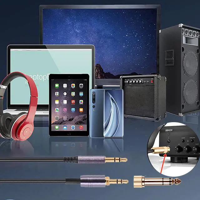 Alt view image 7 of 7 - Solo3 Coiled Audio Cable Compatible with Dre Beats Solo4 Solo PRO Studio3 Marshall Major3 Major4 Headphones 3.5mm Extension Cords with 6.35mm Adapter(4.2ft-14ft)