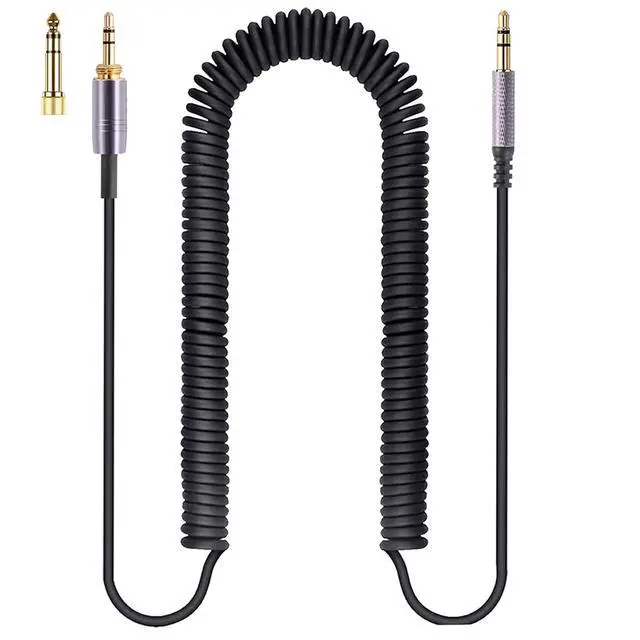 Alt view image 6 of 7 - Solo3 Coiled Audio Cable Compatible with Dre Beats Solo4 Solo PRO Studio3 Marshall Major3 Major4 Headphones 3.5mm Extension Cords with 6.35mm Adapter(4.2ft-14ft)
