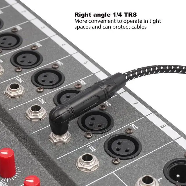 Alt view image 5 of 7 - 6Feet Right Angle 1/4 TRS Male to Female Stereo Audio Cable 6.35mm TRS Male to Female Stereo Headphone Guitar Extension Cable Cord-1 Pack