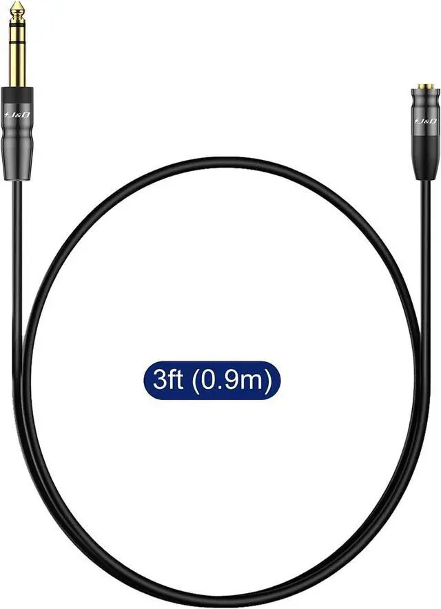 Alt view image 7 of 7 - 1/4 inch to 3.5mm Headphone Adapter Heavy Duty Copper Shell Connecter Joint 3.5mm 1/8 inch Female TRS to 6.35mm Male TRS Stereo Audio Extension Cable 3 Feet