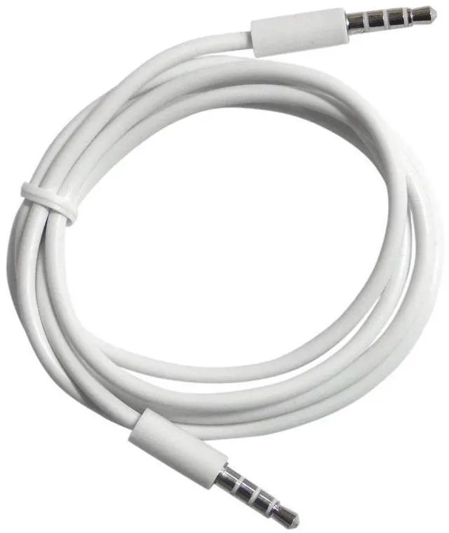 Main image of White 3 Foot 3.5mm Male to Male 4 Conductor Aux/Headphone Cable