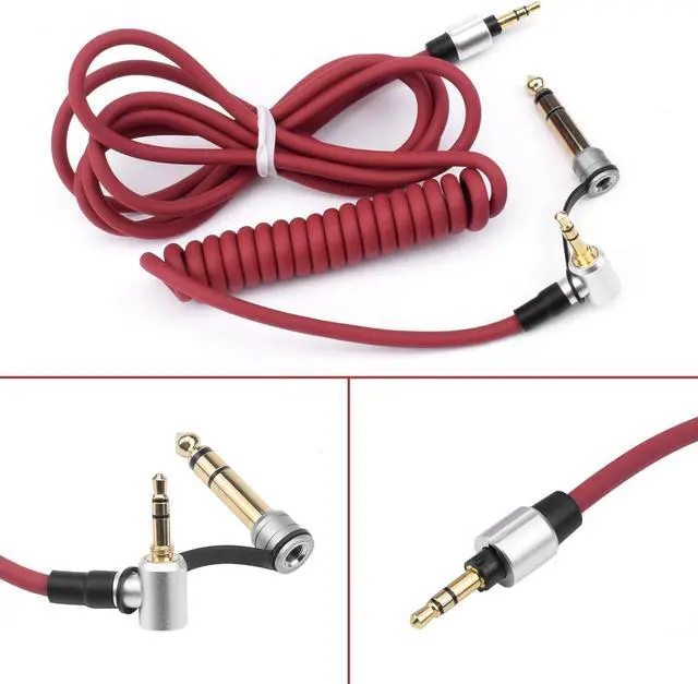 Alt view image 5 of 7 - Replacement Audio Aux Auxiliary Extension Cable Compatible with Beats by Dr Dre Solo Studio Pro Detox Edition Headphones (Red)