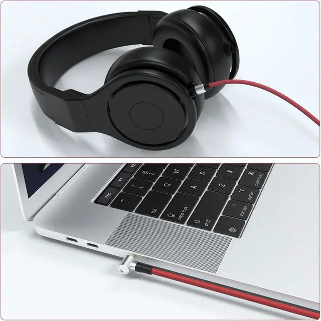 Alt view image 4 of 7 - Replacement Audio Aux Auxiliary Extension Cable Compatible with Beats by Dr Dre Solo Studio Pro Detox Edition Headphones (Red)