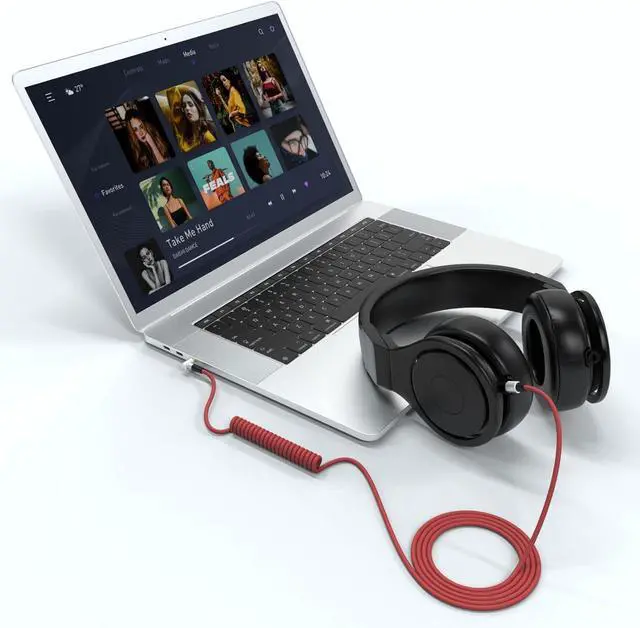 Alt view image 6 of 7 - Replacement Audio Aux Auxiliary Extension Cable Compatible with Beats by Dr Dre Solo Studio Pro Detox Edition Headphones (Red)