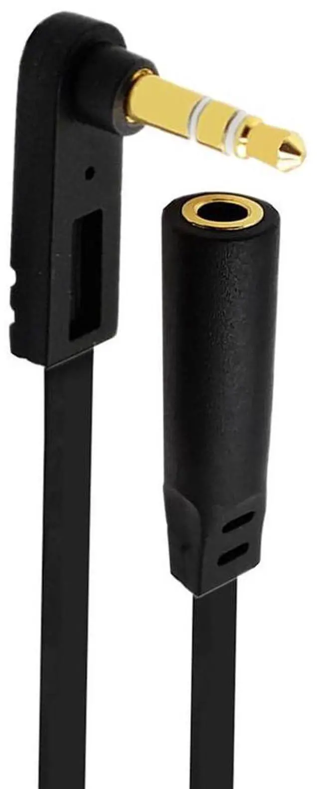 Alt view image 2 of 2 - 6 Inch 3.5mm Audio Extension Cable Straight Famale to 90 Degree Angle Male 1/8 TRS Jack Extender AUX Cord for Headphone Speaker Car Stereo Home Stereo