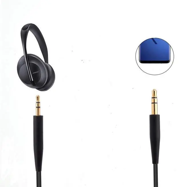 Alt view image 4 of 5 - Replacement Aux Cable Cord Wire 3.5mm to 2.5mm for  NC700 QuietComfort QC25 QC35 QC35II QC45 Headphones (No Mic) (Black)