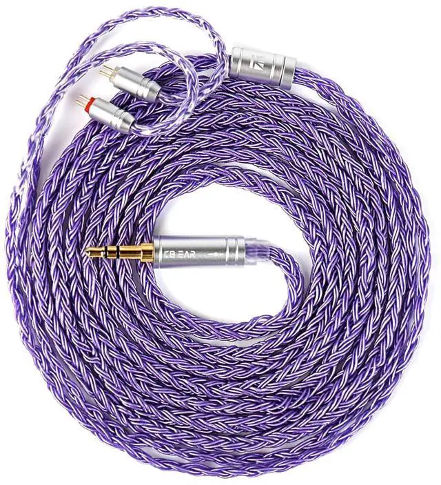 Main image of 2.0m Long in Ear Monitor Cable KBEAR ST24 Plus IEM Cable 5N OCC Silver-Plated HiFi Earphone Upgrade Wires Earbud Headphone Replacement Extension Cord for Audiophile (2PIN 3.5 Violet 2.0m)