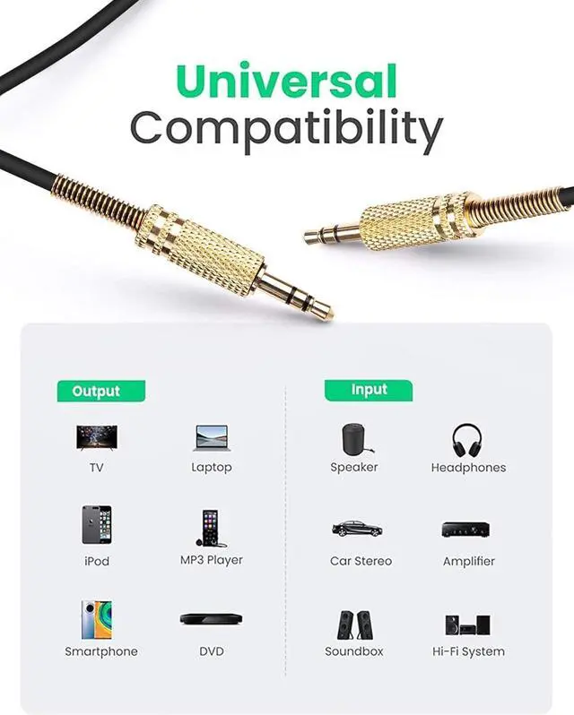 Alt view image 6 of 7 - Aux Cord Coiled Headphone Cable Replacement for car Stereo Alexa Dot Speaker - 3.5mm TRS Male to Male Audio Cable 2ft to 8ft Long