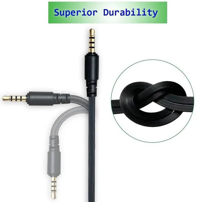 Alt view image 5 of 7 - Replacement Audio Aux Cable for  BlackShark V2 Pro Wireless Gaming headsets (Black)