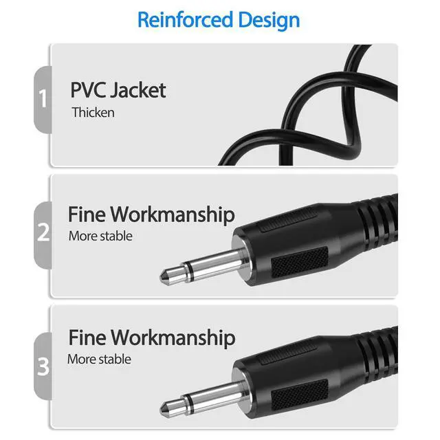 Alt view image 3 of 5 - 3.5mm Mono Cable - 12V Trigger IR Infrared Sensor Receiver Extension Extender 3.5mm 1/8 TS Monaural Mini Mono Audio Plug Jack Connector Mono Plug to 3.5mm Male to Male Cord Mono Jack Audio Cable