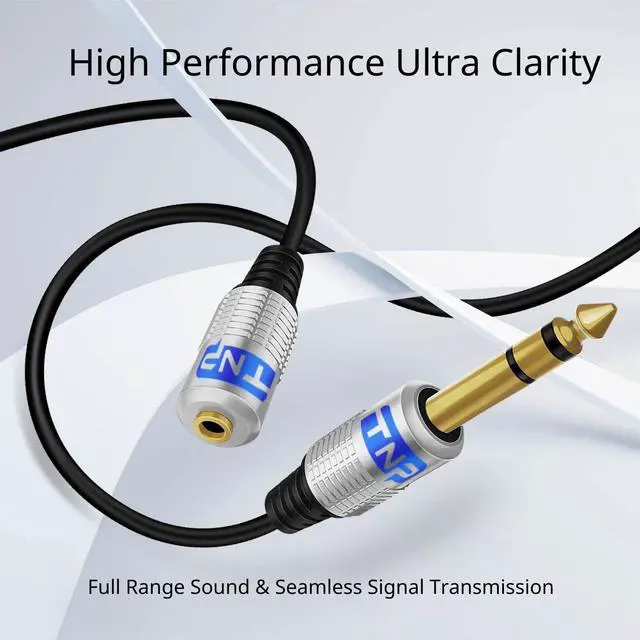 Alt view image 2 of 6 - TNP Premium 6.35mm to 3.5mm Headphone Adapter Cable (3FT) - 1/4 Male to 1/8 Female Audio Cable with Gold Plated Connector - TRS Stereo Jack Cord Extension for Guitar Amplifier Speaker Piano