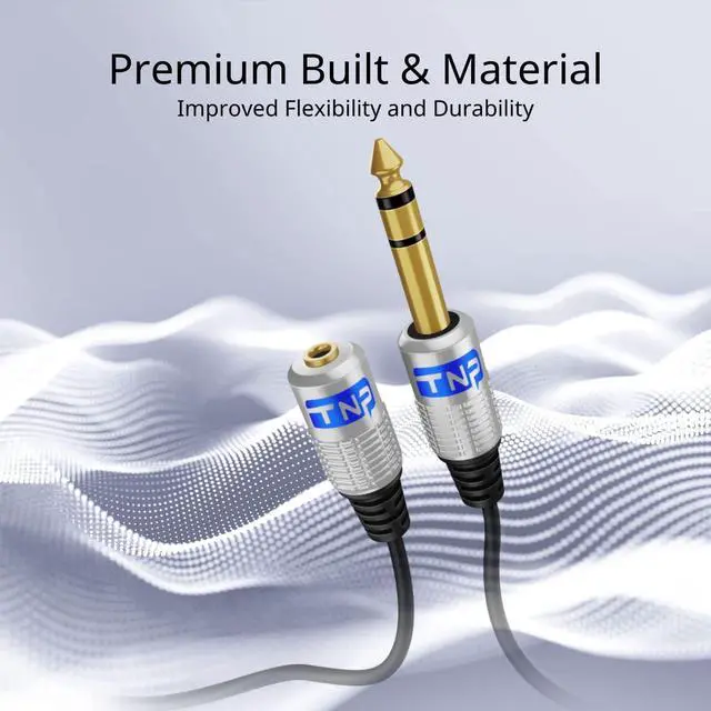 Alt view image 3 of 6 - TNP Premium 6.35mm to 3.5mm Headphone Adapter Cable (3FT) - 1/4 Male to 1/8 Female Audio Cable with Gold Plated Connector - TRS Stereo Jack Cord Extension for Guitar Amplifier Speaker Piano