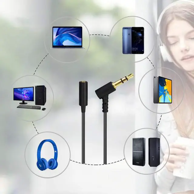 Alt view image 6 of 7 - Headphones Extension Cable Cord Line 3.5mm Audio Splitter Wire 3.5mm Male to Female Replacement Stereo Audio Cable Aux Extension Cords Compatible with  QuietComfort QC45 QC35II QC35 QC25 QC15- 4FT