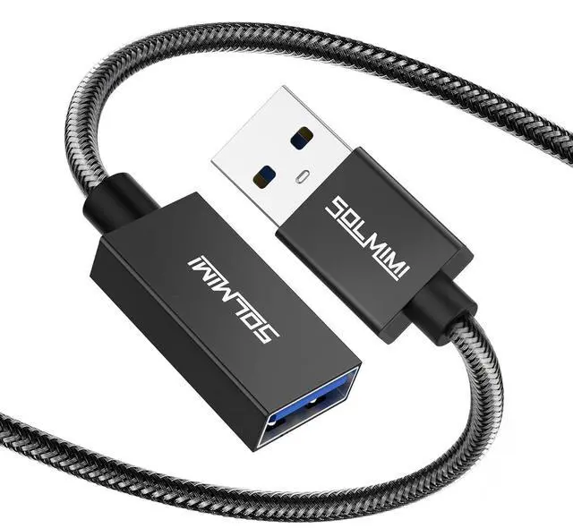 Main image of USB Extension Cable A Male to A Female Cord USB 3.0 Extender Compatible for PS4 PC Laptop TV Headphone Hard Drive Keyboard Mouse Printer Webcam (4FT/1.2M Black)