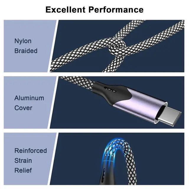 Alt view image 2 of 7 - 2 Pack Aux Cord for iPhone 15 3.3ft [MFi Certified] USB C to 3.5 mm Nylon Braided AUX Audio Cable for iPhone 15/15 Plus/15 Pro/15 Pro Max iPad Pro/Air/Mini to Home Car Stereo Headphone Speaker