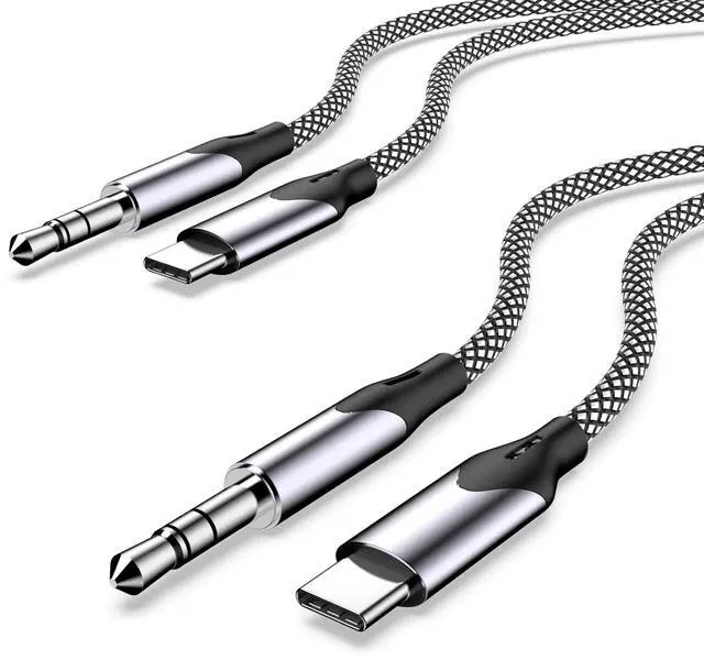 Main image of 2 Pack Aux Cord for iPhone 15 3.3ft [MFi Certified] USB C to 3.5 mm Nylon Braided AUX Audio Cable for iPhone 15/15 Plus/15 Pro/15 Pro Max iPad Pro/Air/Mini to Home Car Stereo Headphone Speaker