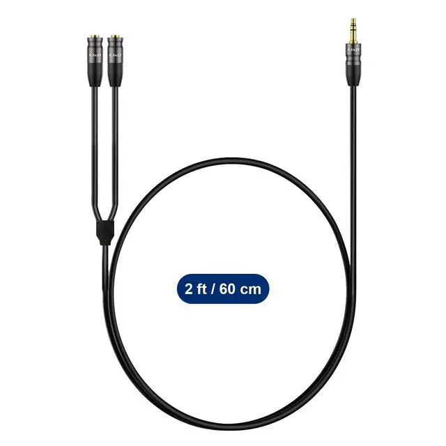 Alt view image 7 of 7 - Headphone Splitter 3.5 mm Audio Stereo Y Splitter Cable 1/8 inch TRS Male to Dual 1/8 inch TRS Female Headphone Jack Adapter Aux Extension Cable for Phone/PS4/Switch/Tablet 2 feet
