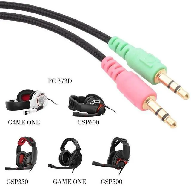 Alt view image 2 of 7 - Replacement UNP PC GSP600 Headphones Audio Cable Extension Cord Compatible with Sennheiser G4ME ONE Game Zero PC 373D GSP 350 GSP 500 GSP 600 Gaming Headsets (2m/6.6ft)