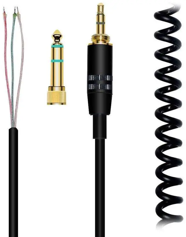 Main image of ATH-M50 Replacement Extension Cord Spring Relief Coiled Audio Cable Compatible with Sony MDR-7506 MDR-V6 MDR-V600 MDR-V700 MDR-V900 and Audio Technica ATH-M50 ATH-M50s Headphones (Black)